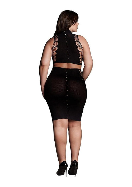Load image 1 in gallery view. Le Desir Shade Kala Xxxvii Two Piece with Turtleneck, Crop Top and Skirt Le Desir
