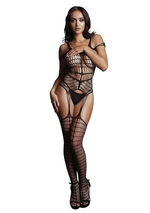 Load image 1 in gallery view. Le Desir Shredded Bodystocking - Black - One Size