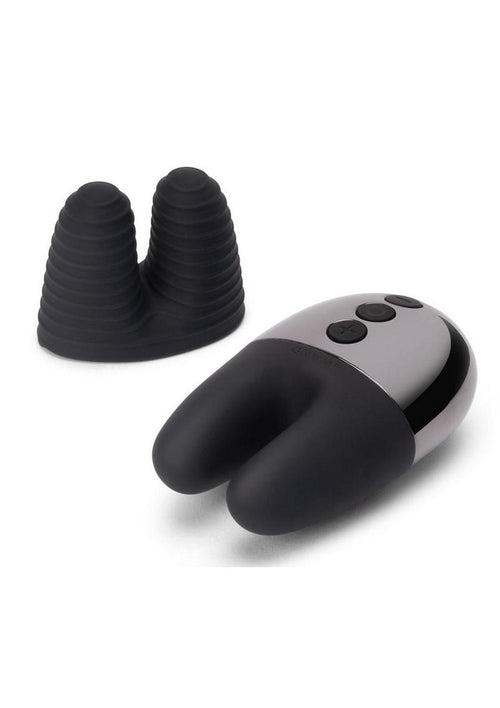 Load image 1 in gallery view. Le Wand Double Vibe Rechargeable Silicone Rabbit Vibrator - Black