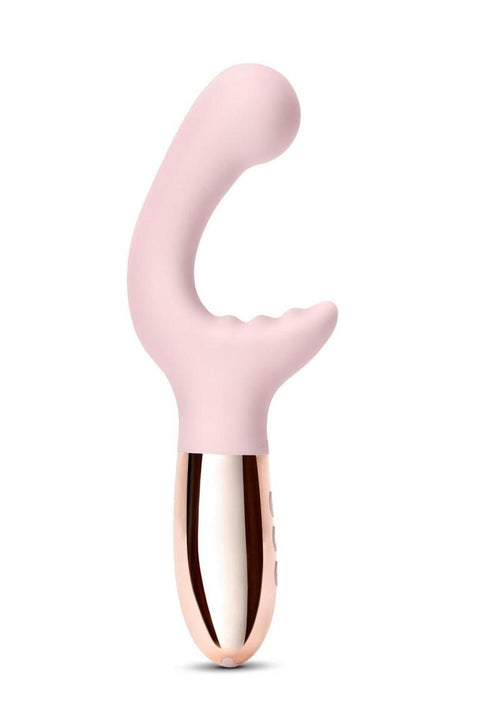 Load image 1 in gallery view. Le Wand Xo Rechargeable Silicone Dual Stimulating Vibrator - Rose Gold