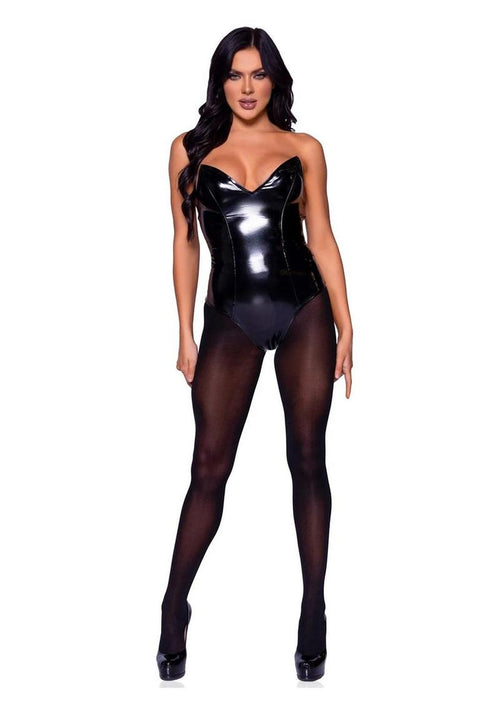 Load image 1 in gallery view. Leg Avenue Vinyl Boned Bodysuit - Its Cassidy Bybee