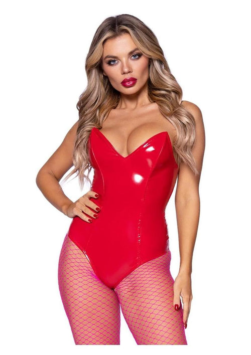 Load image 1 in gallery view. Leg Avenue Vinyl Boned Bodysuit - Its Cassidy Bybee