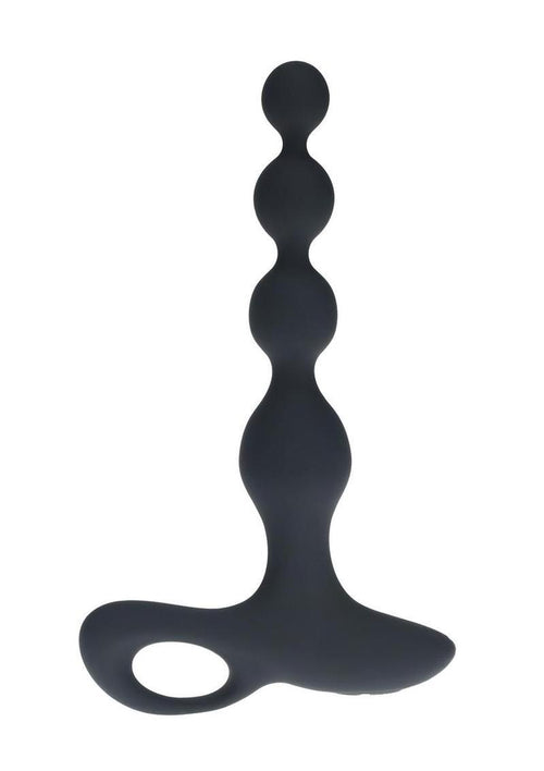 Load image 1 in gallery view. Levelz Beaded Vibrating Silicone Rechargeable Anal Plug with Remote Control - Black