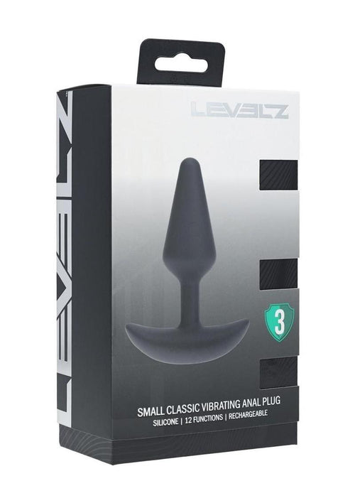 Load image 1 in gallery view. Levelz Classic Vibrating Silicone Rechargeable Anal Plug - Black - Small