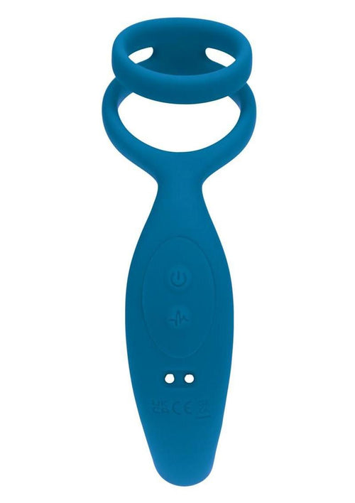 Load image 1 in gallery view. Levelz Vibrating Silicone Rechargeable Prostate Stimulator with Cock and Ball Ring - Teal