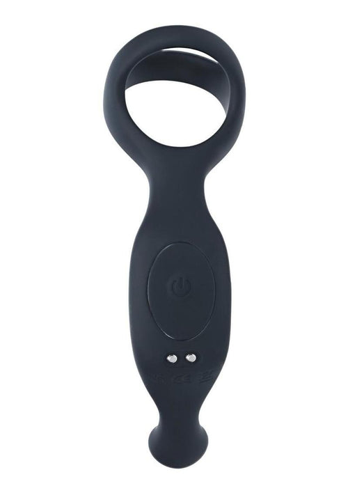 Load image 1 in gallery view. Levelz Vibrating Silicone Rechargeable Prostate Stimulator with Tri O Cock Ring - Black