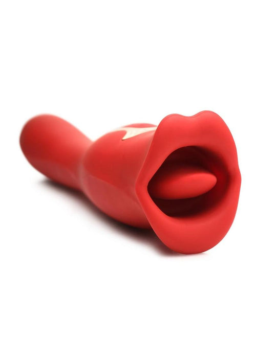 Load image 1 in gallery view. Lickgasm Kiss and Tell Pro Dual-Ended Kissing Rechargeable Silicone Vibrator - Red