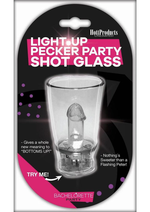 Load image 1 in gallery view. Light Up Pecker Party Shot Glass with Hang String - Clear