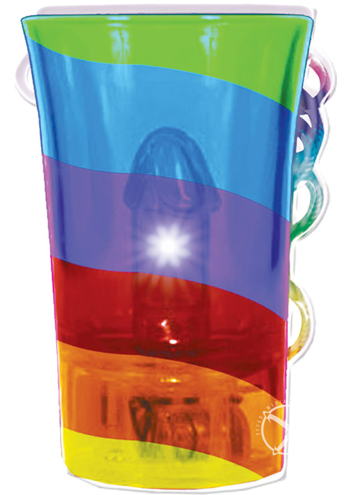 Load image 1 in gallery view. Light Up Rainbow Pecker Shot Glass