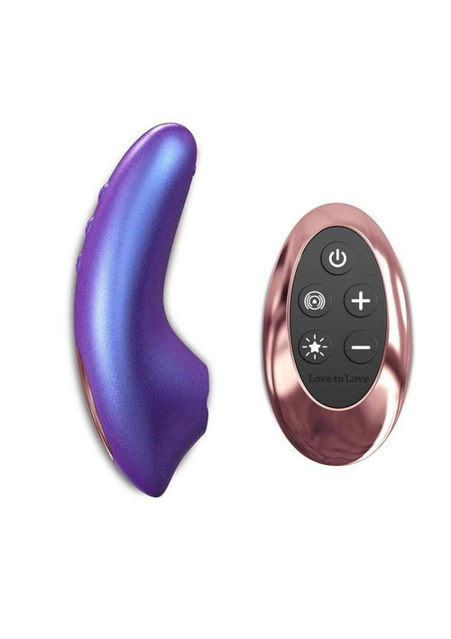 Load image 1 in gallery view. Love to Love Dreamer Silicone Rechargeable Sense Touch Vibrator with Remote - Iridescent Night - Blue