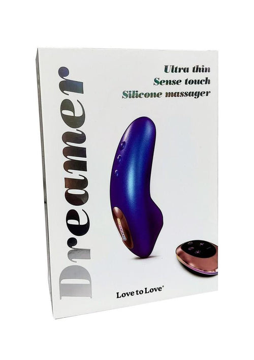 Load image 1 in gallery view. Love to Love Dreamer Silicone Rechargeable Sense Touch Vibrator with Remote - Iridescent Night - Blue