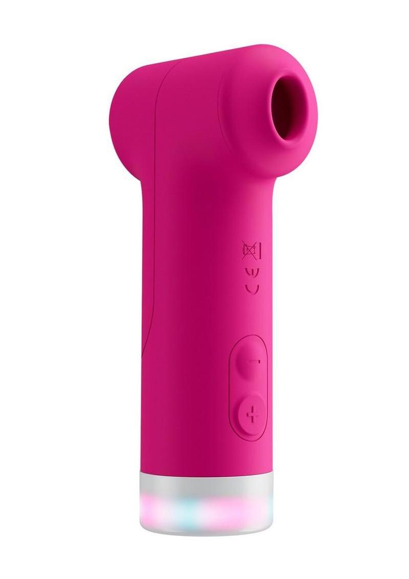 Lovense Fizz dual head clitoral vibrator with suction and tapping in pink and white
