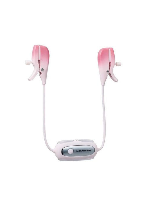Load image 1 in gallery view. Lovense Gemini Rechargeable Silicone App-Control Nipple Clamps - Pink
