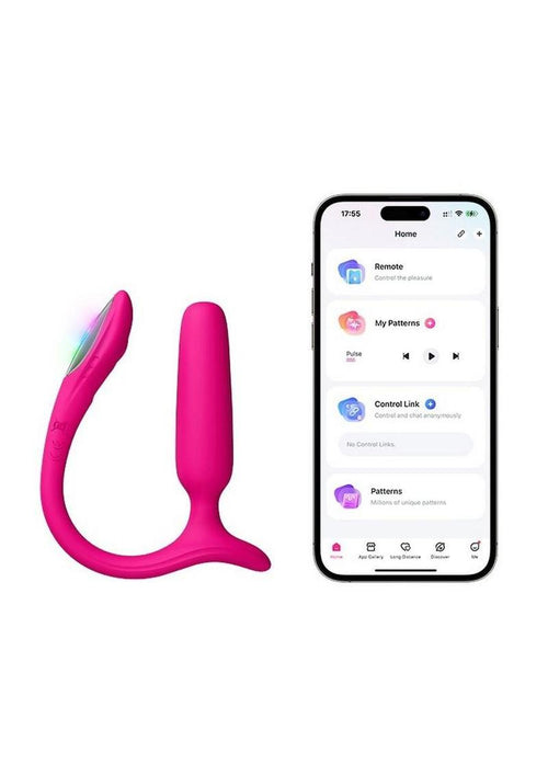 Load image 1 in gallery view. App Compatible Silicone Vibrating Light Up Anal Plug Lovense