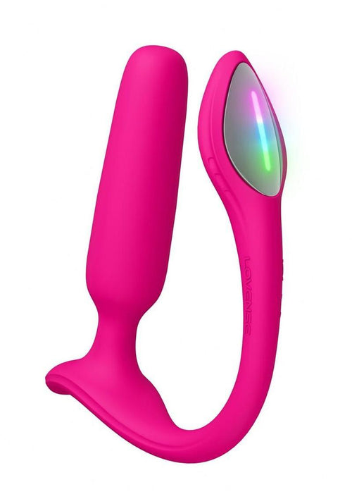 Load image 1 in gallery view. Lovense Lush Rechargeable App Compatible Silicone Vibrating Light Up Anal Plug - Pink