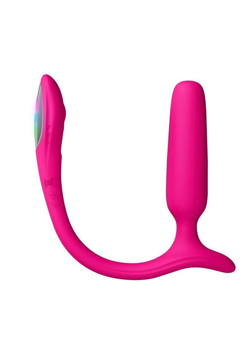 Load image 1 in gallery view. App Compatible Silicone Vibrating Light Up Anal Plug Lovense