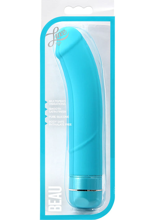 Load image 1 in gallery view. Luxe Beau Vibrating Silicone Dildo - Blue - 8.5in