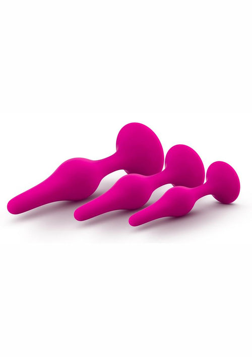Load image 1 in gallery view. Luxe Beginner Plug Kit Silicone Butt Plugs 3 Sizes - Pink