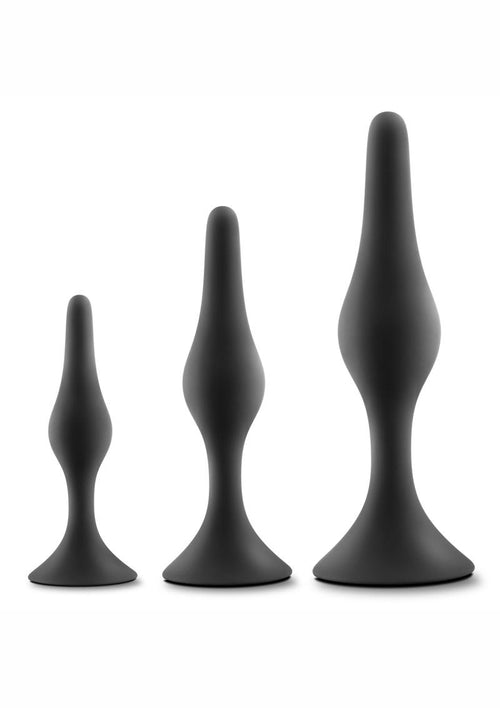 Load image 1 in gallery view. Luxe Beginner Silicone Butt Plug Kit 3 Sizes 3 Sizes - Black