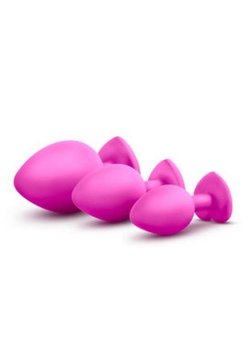Load image 1 in gallery view. Luxe Bling Plugs Silicone Training Kit with White Gems (3 Size Kit Luxe