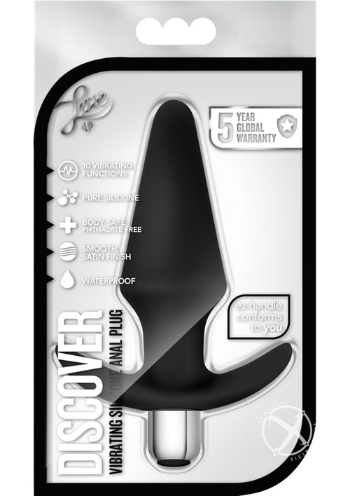 Load image 1 in gallery view. Luxe Discover Silicone Vibrator Butt Plug - Black