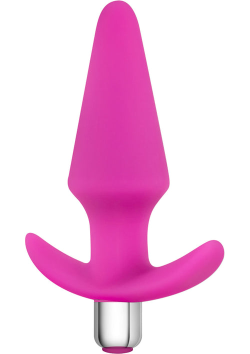 Load image 1 in gallery view. Luxe Discover Silicone Vibrator Butt Plug - Pink