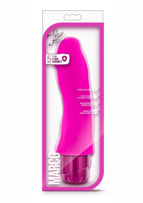 Load image 1 in gallery view. Luxe Marco Vibrating Silicone Dildo - Pink - 7.75in