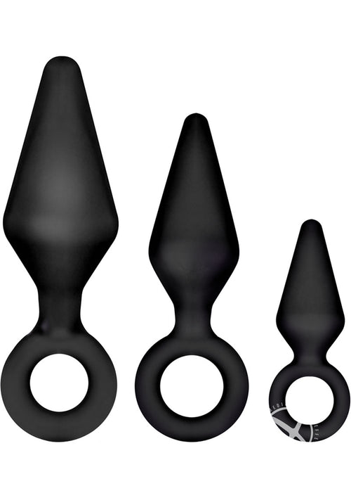 Load image 1 in gallery view. Luxe Night Rimmer Silicone Anal Kit - Black - 3 Piece Kit