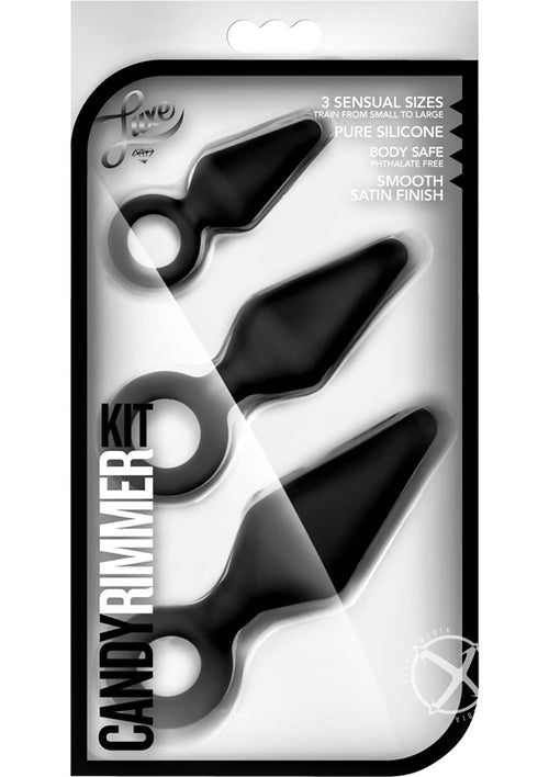 Load image 1 in gallery view. Luxe Night Rimmer Silicone Anal Kit - Black - 3 Piece Kit