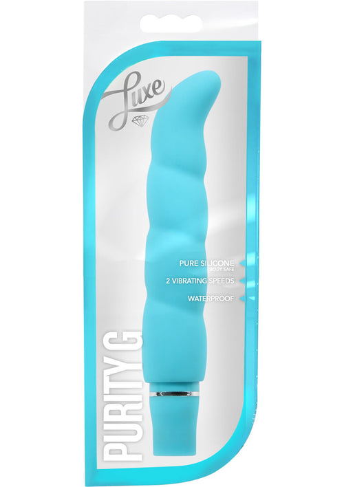 Load image 1 in gallery view. Luxe Purity G Silicone G-Spot Vibrator - Aqua/Blue