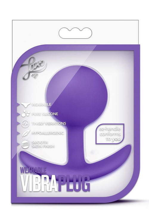 Load image 1 in gallery view. Luxe Wearable Vibra Plug Silicone Butt Plug - Purple