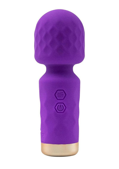 Load image 1 in gallery view. M'lady Rechargeable Silicone Mini Vibrating Wand - Purple