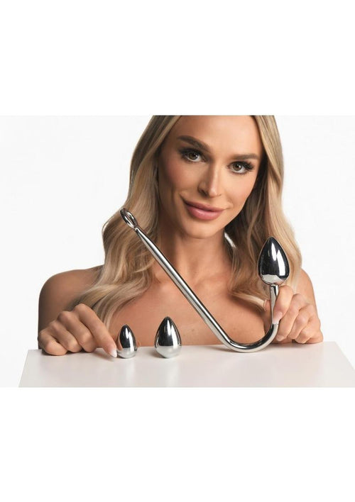 Load image 1 in gallery view. Master Series Anal Hook Trainer with 3 Plugs - Stainless Master Series