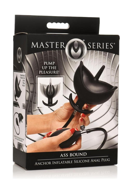Load image 1 in gallery view. Master Series Ass Bound Anchor Inflatable Silicone Anal Plug - Black