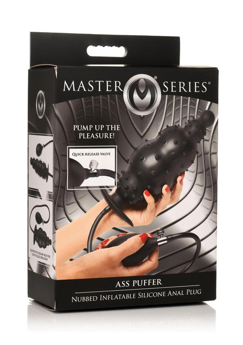 Load image 1 in gallery view. Master Series Ass Puffer Nubbed Inflatable Silicone Anal Plug - Black