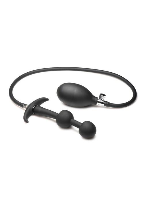 Load image 1 in gallery view. Master Series Ass Rattler Weighted Inflatable Silicone Anal Plug - Black