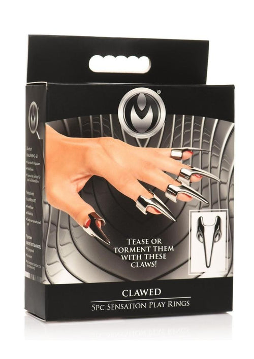 Load image 1 in gallery view. Master Series Clawed Sensation Stainless Steel Play Rings - Metal - 5 Piece