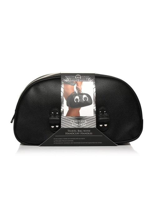 Load image 1 in gallery view. Master Series Cuffed and Loaded Travel Bag with Handcuff Handles - Black/Metal/Silver