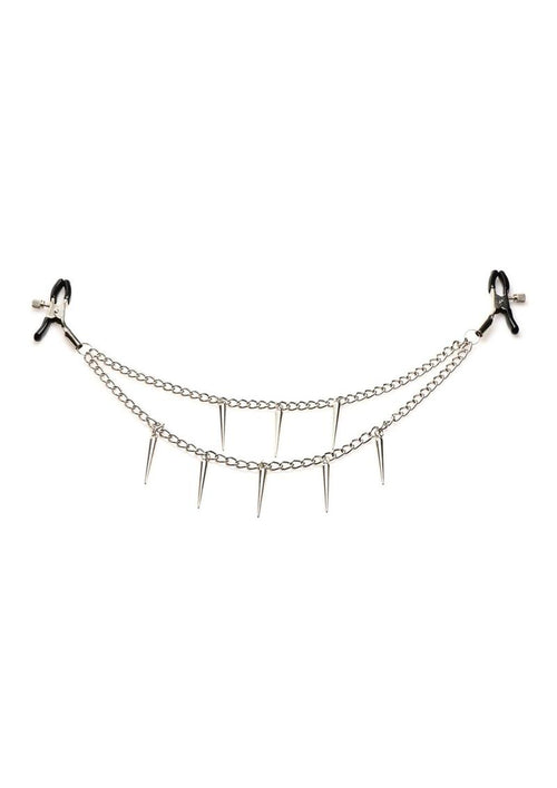 Load image 1 in gallery view. Master Series Daggers Double Chain Nipple Clamps - Silver