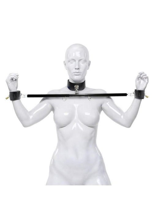 Load image 1 in gallery view. Master Series Dominion Bar Stainless Steele Spreader Bar with Collar and Restraints