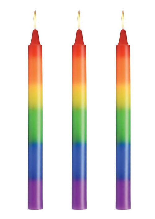 Load image 1 in gallery view. Master Series Pride Candles Rainbow Drip Candle - Multicolor/Rainbow - Set Of 3