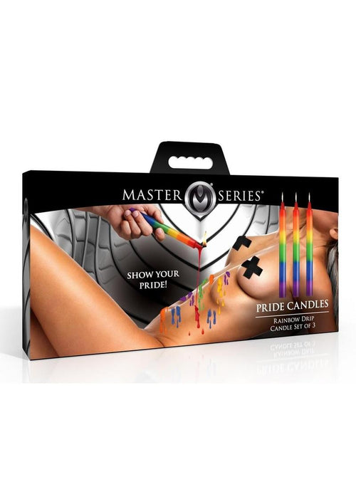 Load image 1 in gallery view. Master Series Pride Candles Rainbow Drip Candle - Multicolor/Rainbow - Set Of 3