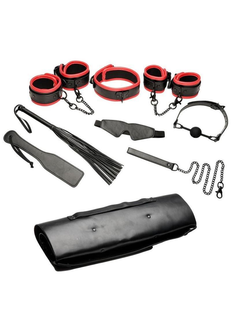 XR Master Series Scarlet Seduction leather bondage travel set, 14 piece