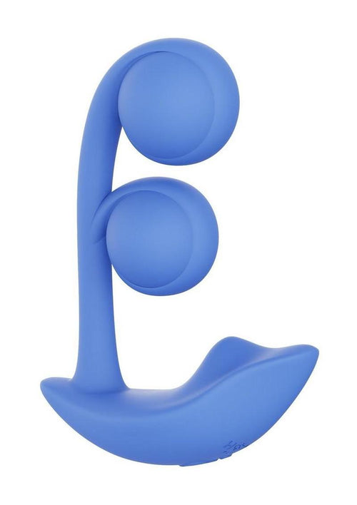 Load image 1 in gallery view. Melody Pressure Sensing App-Controlled Rechargeable Silicone Twin Balls Clit and G-Spot Vibrator - Blue