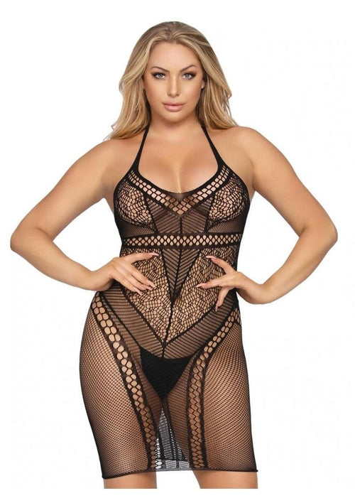 Load image 1 in gallery view. Multi Net Halter Mini Dress. - Its Cassidy Bybee