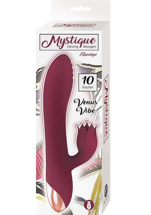 Load image 1 in gallery view. Mystique Venus Rechargeable Silicone Vibrator - Eggplant Purple/Purple