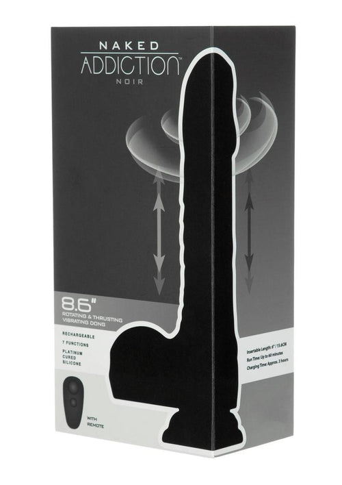 Load image 1 in gallery view. Naked Addiction Rotating and Thrusting Vibrating Rechargeable Silicone Dong - Chocolate