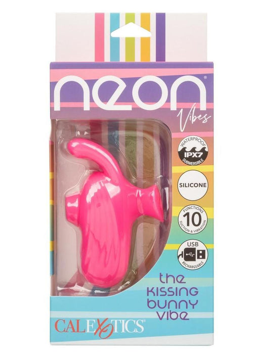 Load image 1 in gallery view. Neon Vibes Kissing Bunny Rechargeable Silicone Vibrator - Pink