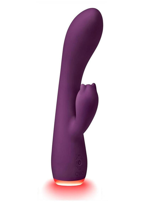 Load image 1 in gallery view. OVO Beacon Rechargeable Silicone Dual Stim Vibrator - Purple