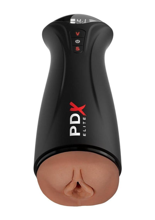 Load image 1 in gallery view. Pdx Elite Fuck-Gasm Rechargeable Male Masturbator - Black/Caramel